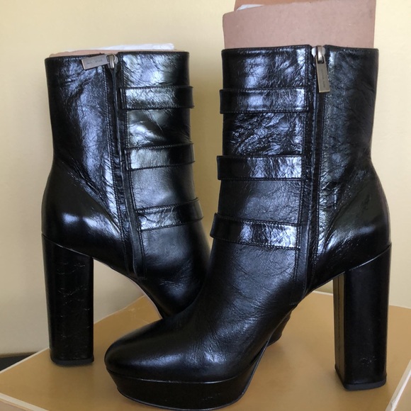 New Michael Kors Black Leather Ankle Boot 10M - Picture 6 of 7